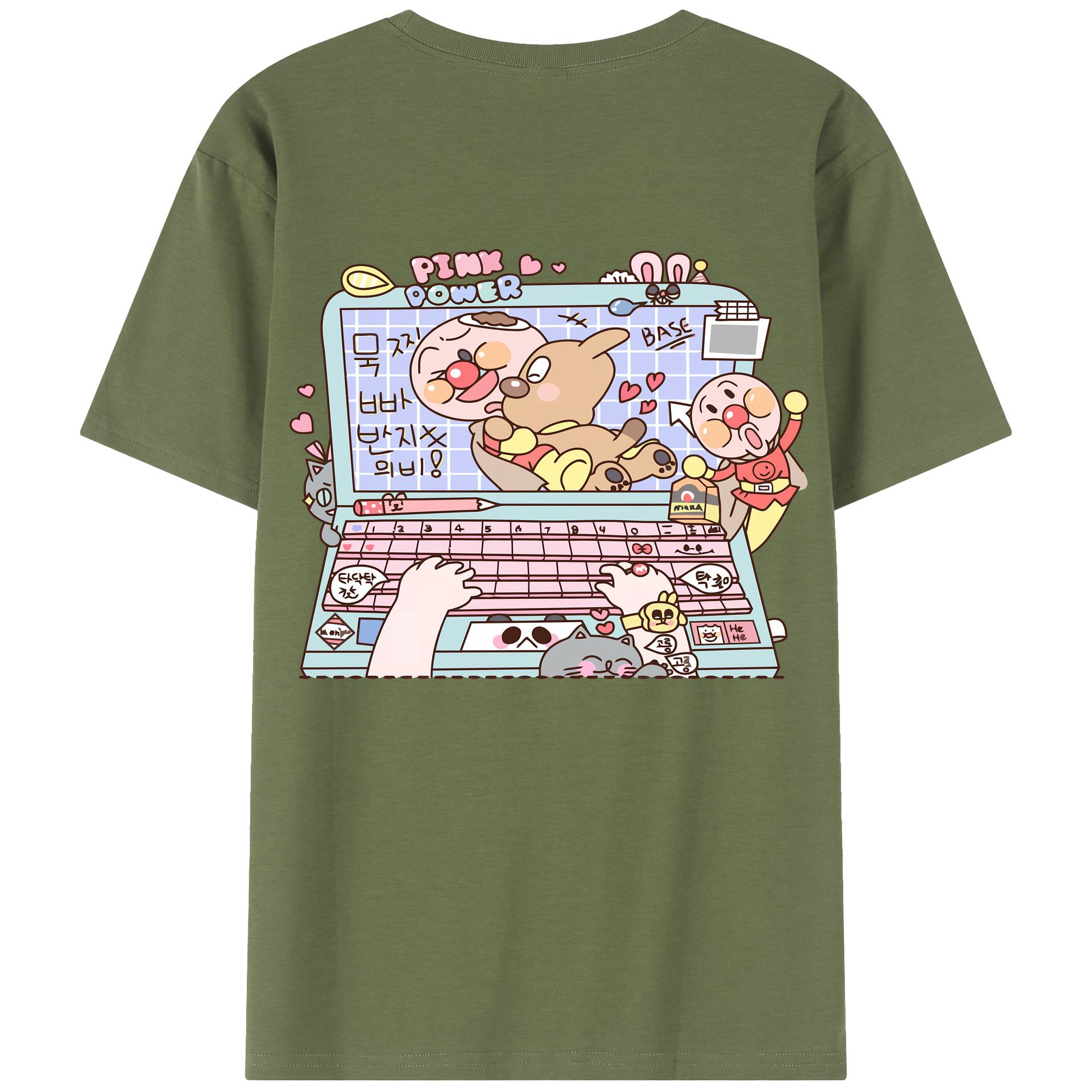 （画像用） アンパンマン Anpanman 綿100％半袖Tシャツ（背面プリント）